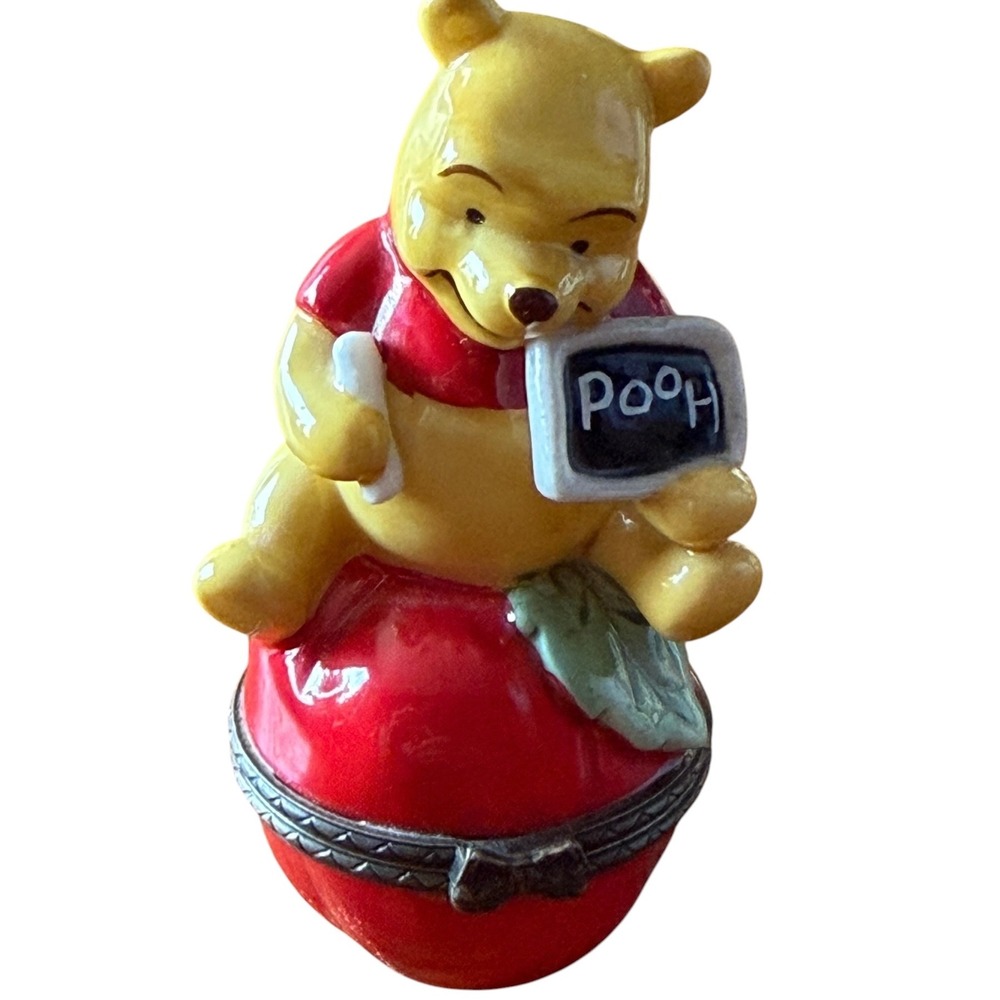 Disney Winnie the Pooh September Apple Hinged Trinket Box Midwest Cannon Falls